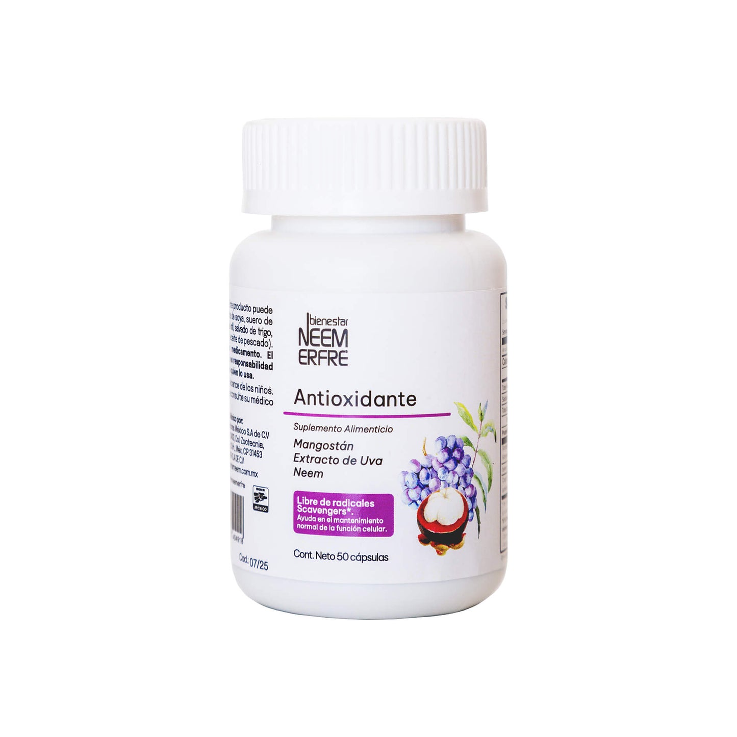 Cápsulas Antioxidantes de Mangostan + Extracto de uva + NEEM