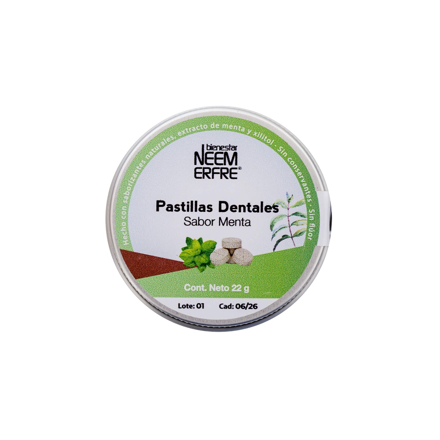 Tableta dental de carbon activado sin fluor
