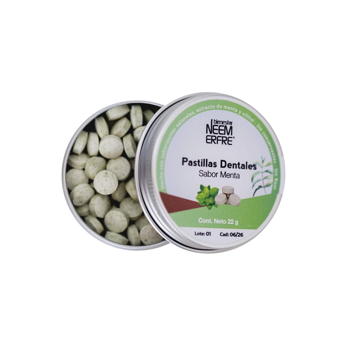 Tableta dental de carbon activado sin fluor