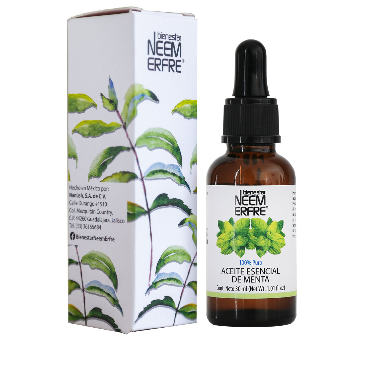 Aceite esencial de menta 100% puro