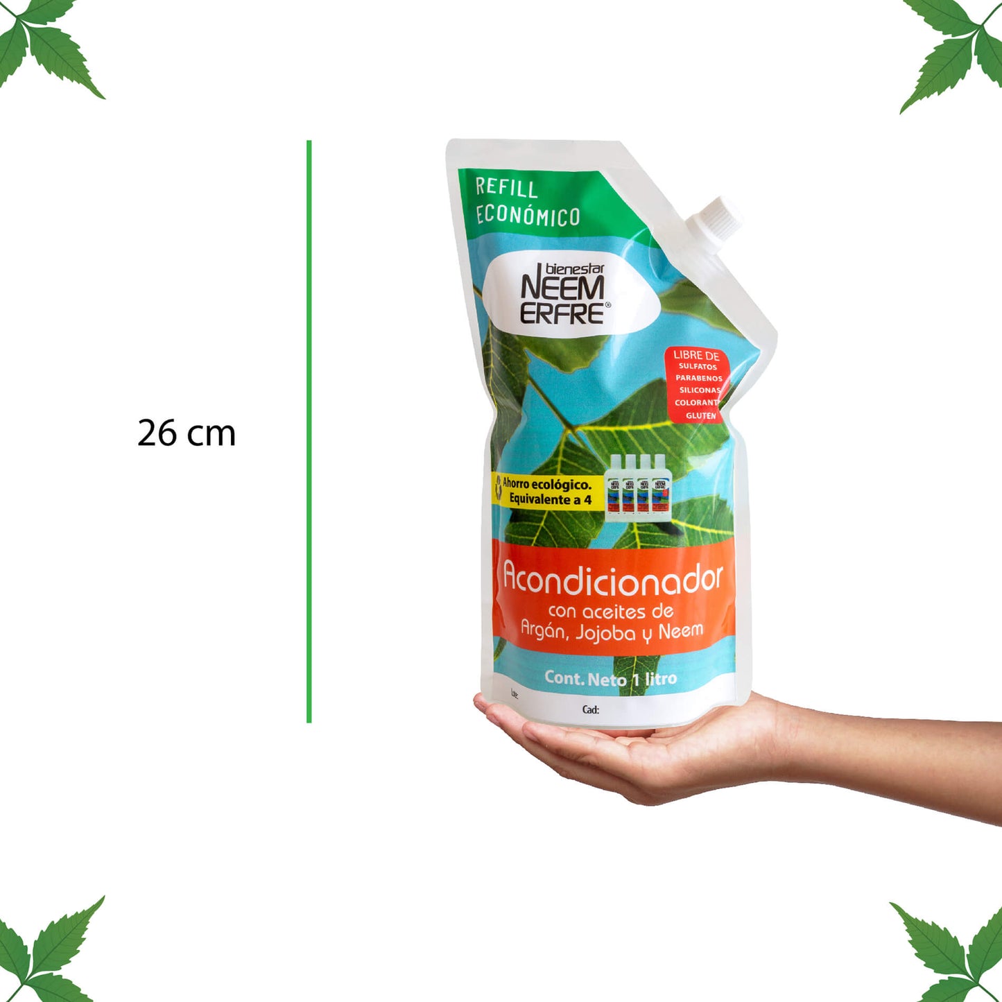 Acondicionador natural con aceites de argán, jojoba Y neem