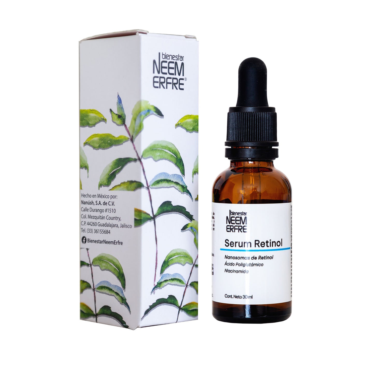 Serum con nanosomas de retinol y ácido poliglutámico