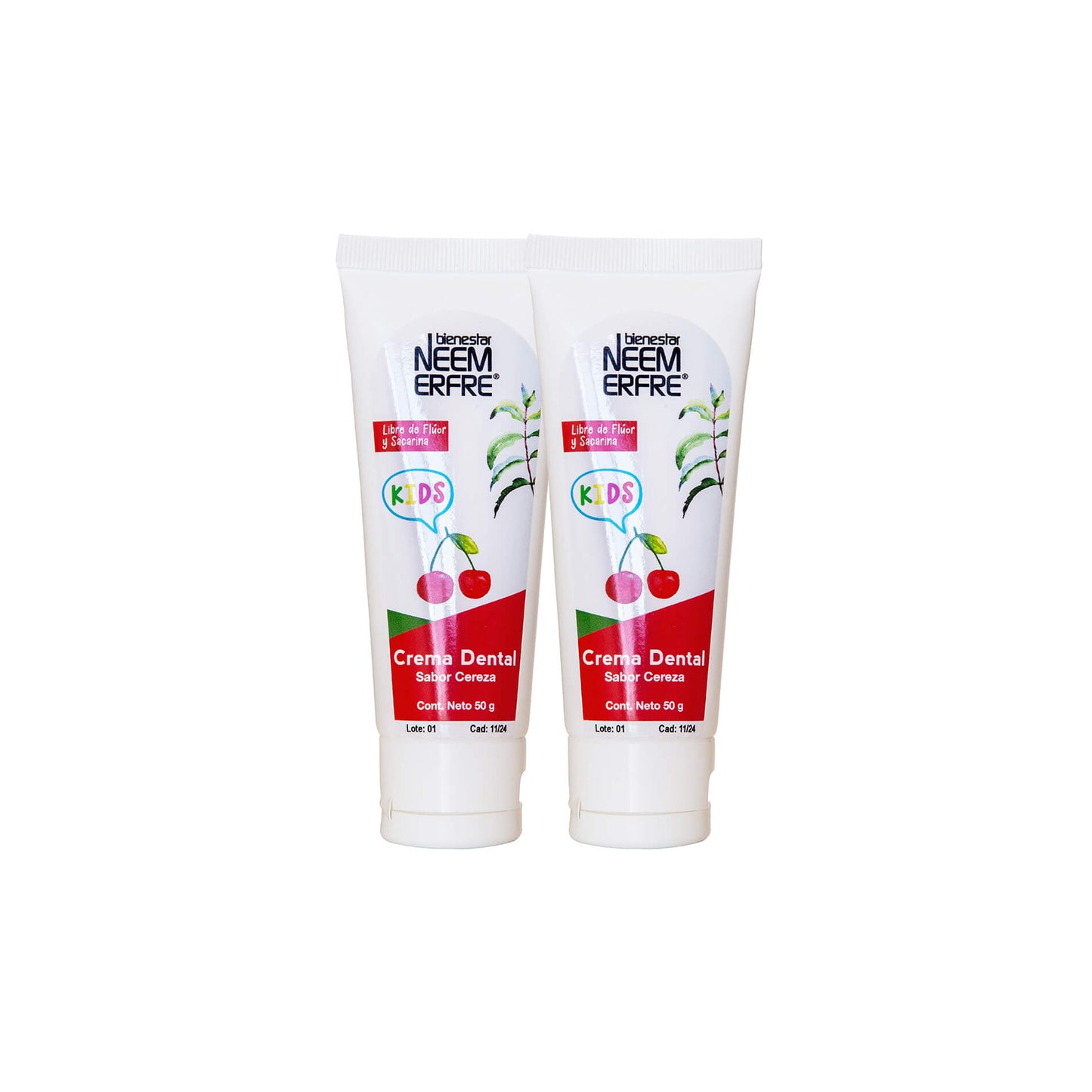 Crema dental infantil sabor cereza para niños