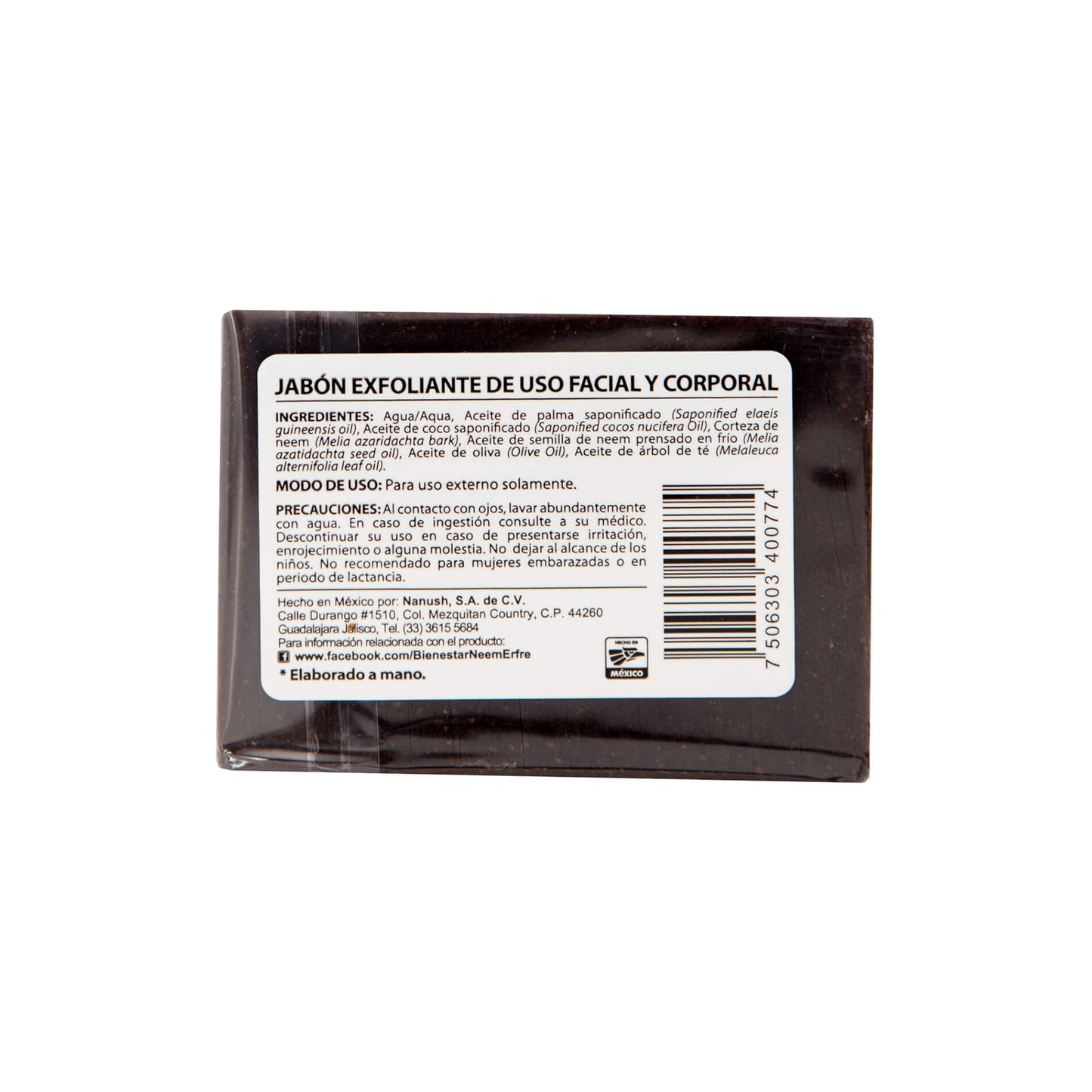 Jabón exfoliante de corteza de NEEM
