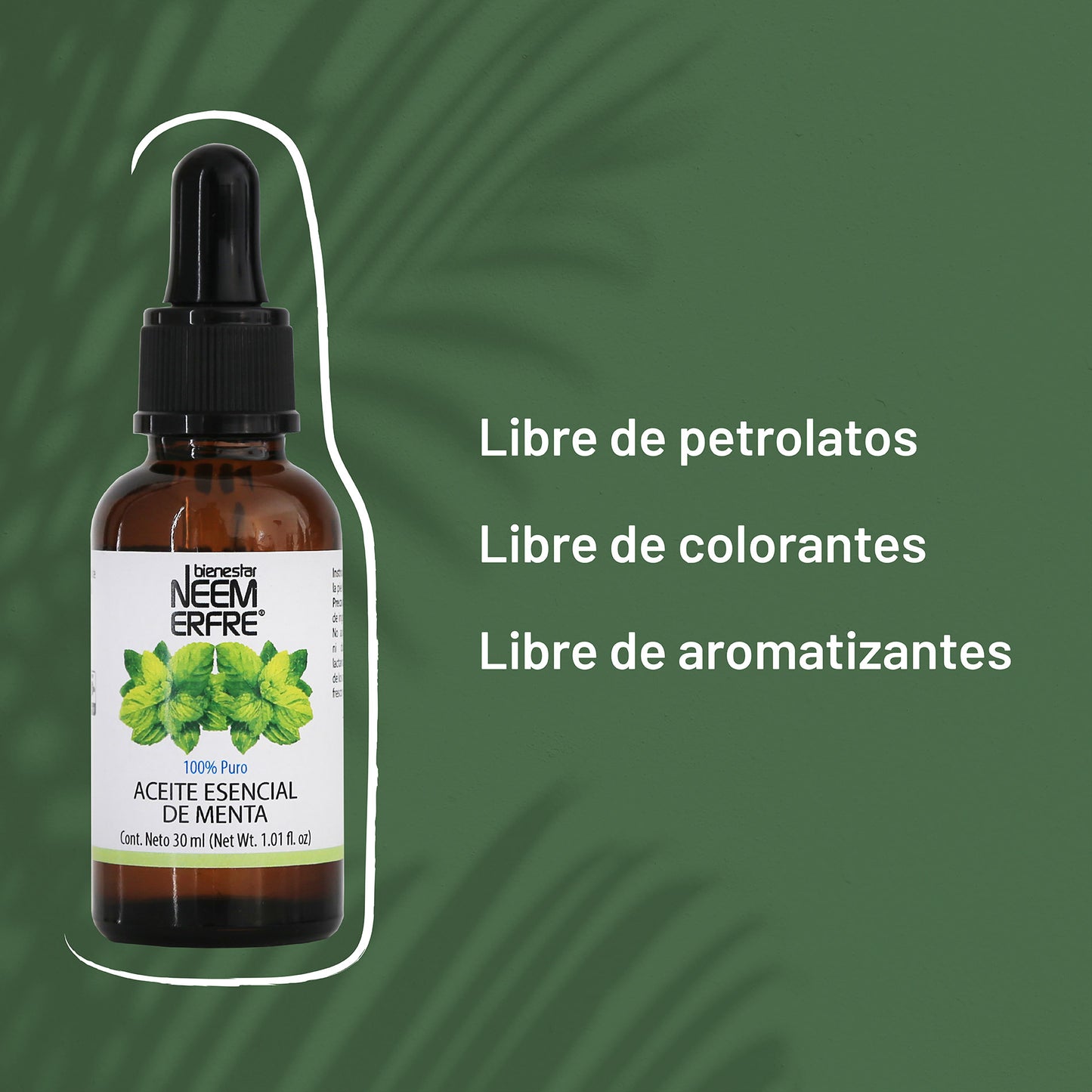Aceite esencial de menta 100% puro