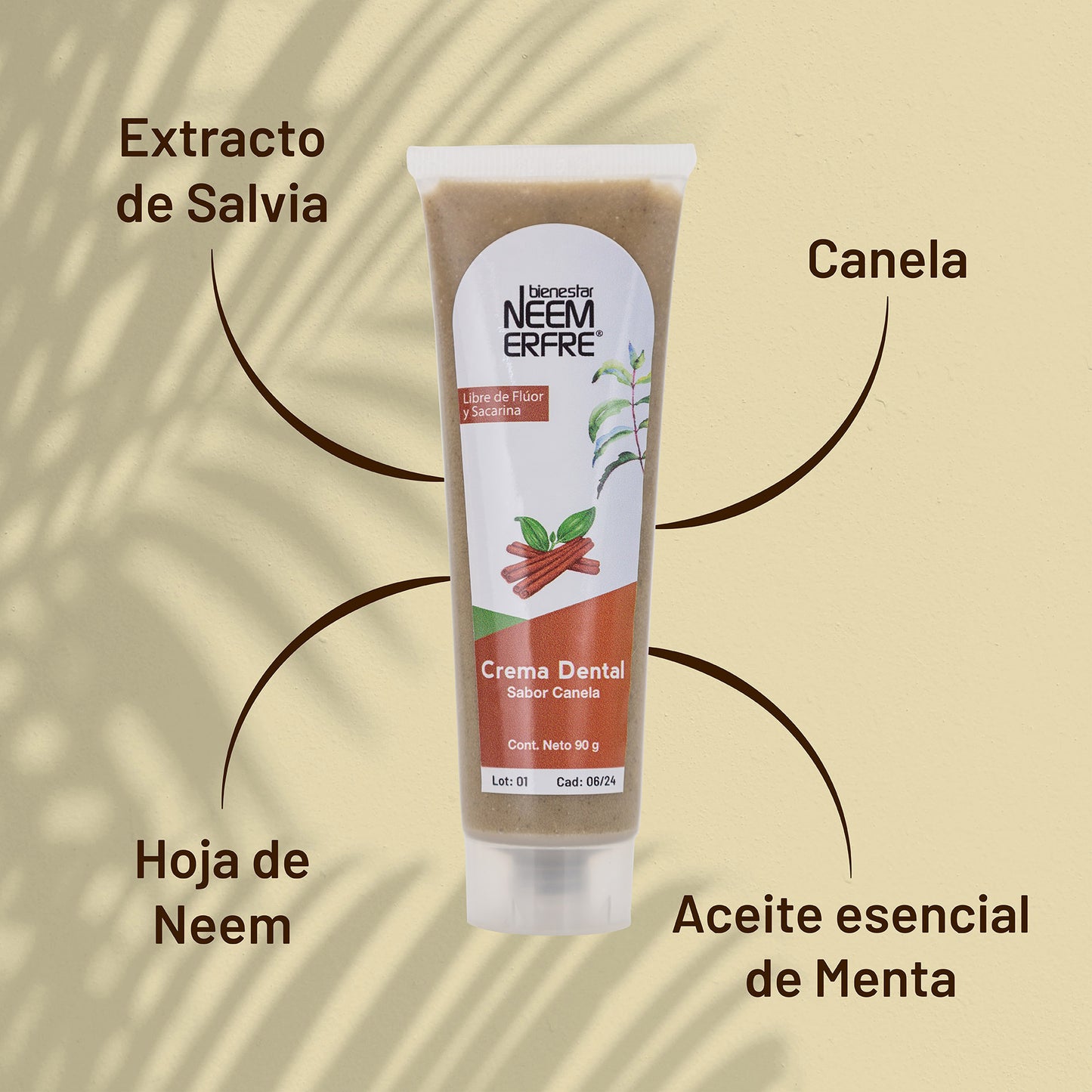Crema dental sabor canela