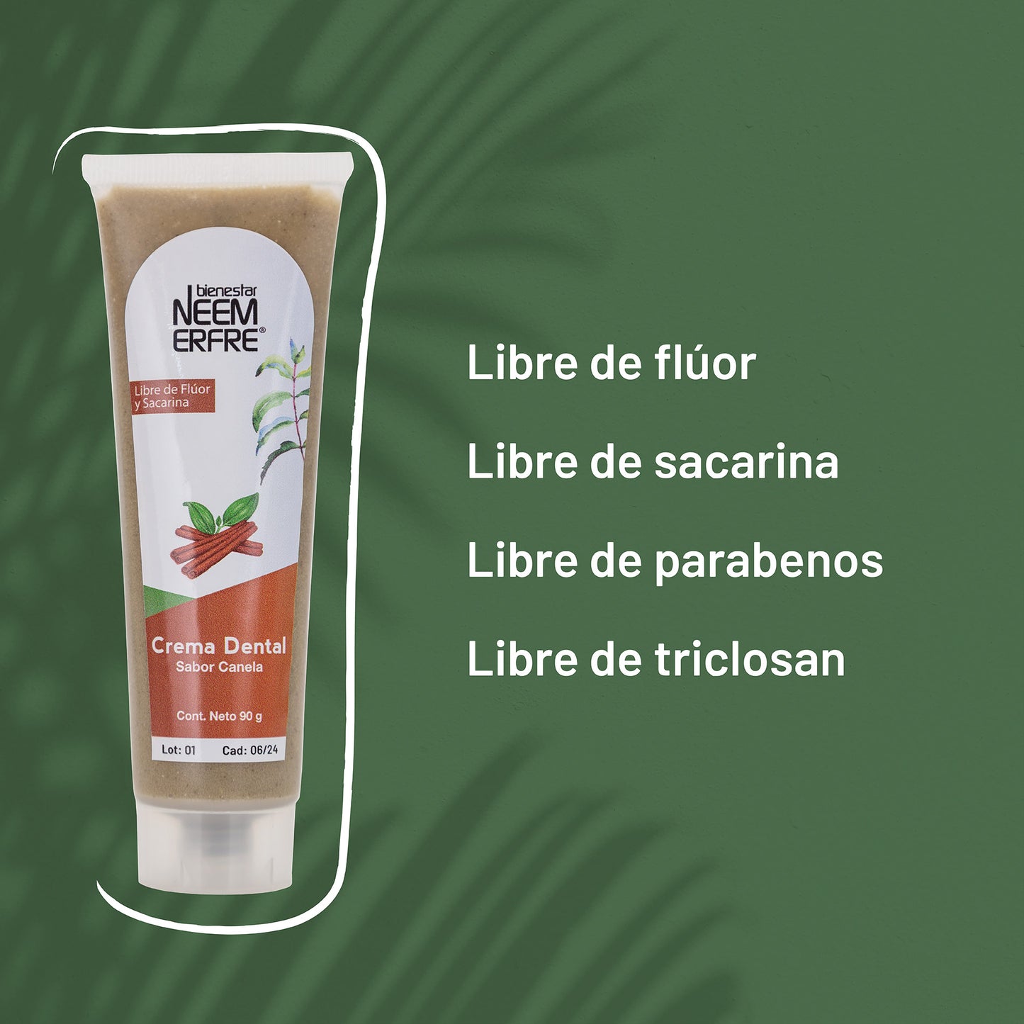 Crema dental sabor canela