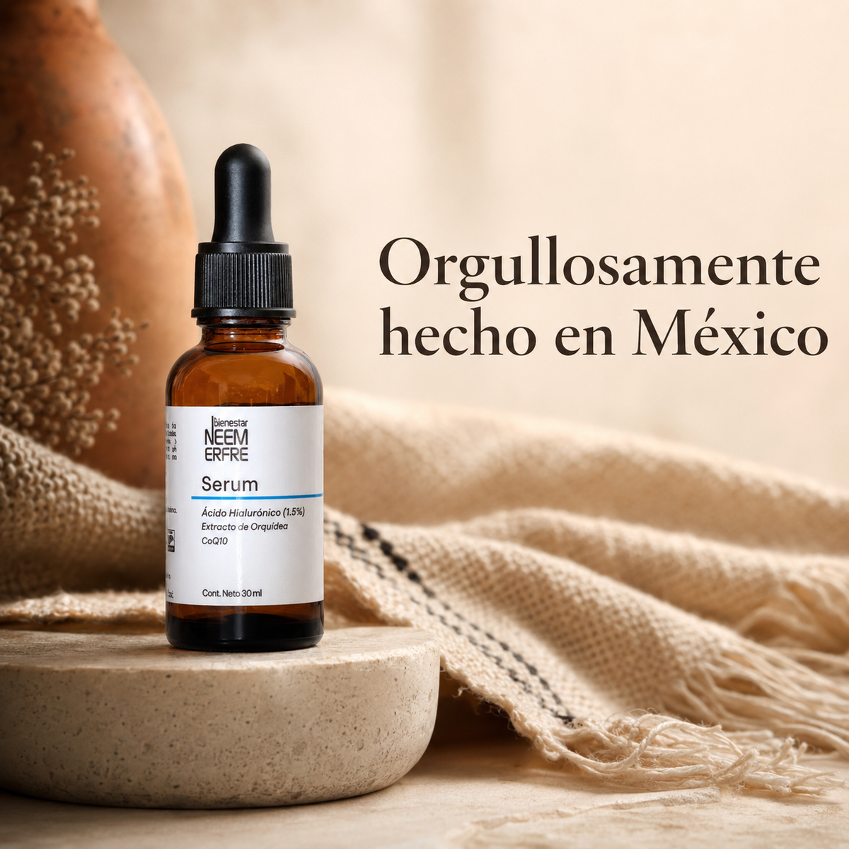 Serum de Ácido Hialurónico al 1.5% +  Coenzima Q10 + Escualano + extracto de orquídea