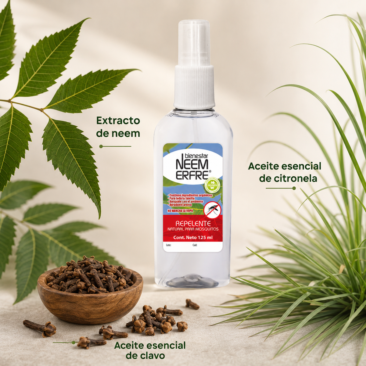 Repelente natural para mosquitos | Bienestar NEEM ERFRE