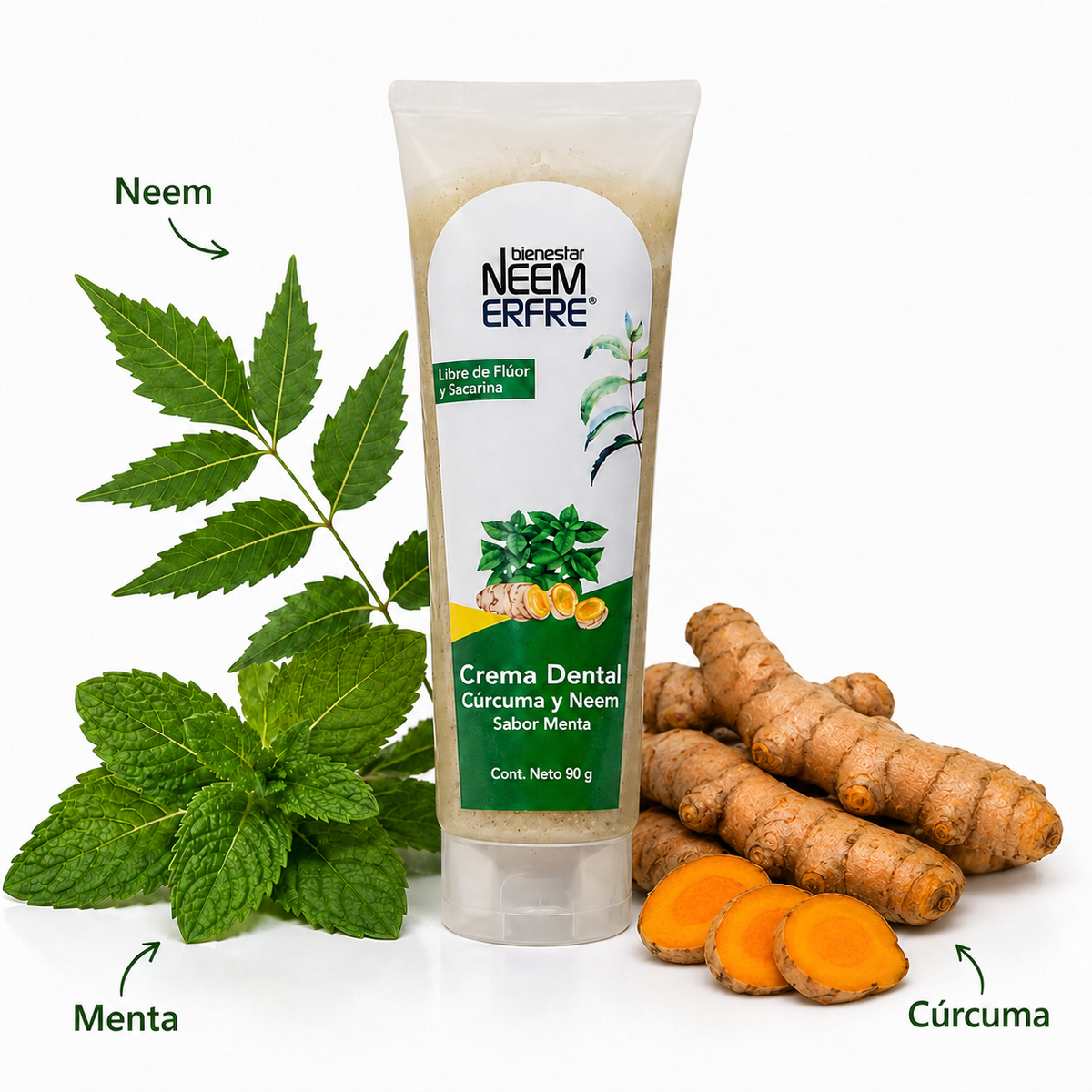 Crema dental de Menta + Cúrcuma