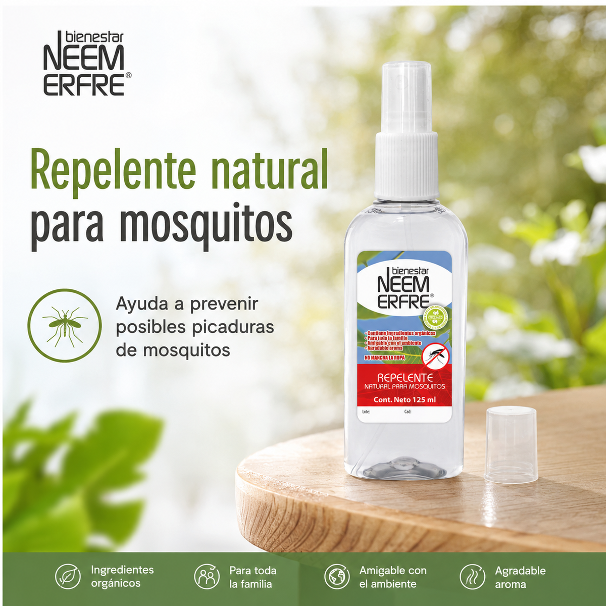 Repelente natural para mosquitos | Bienestar NEEM ERFRE