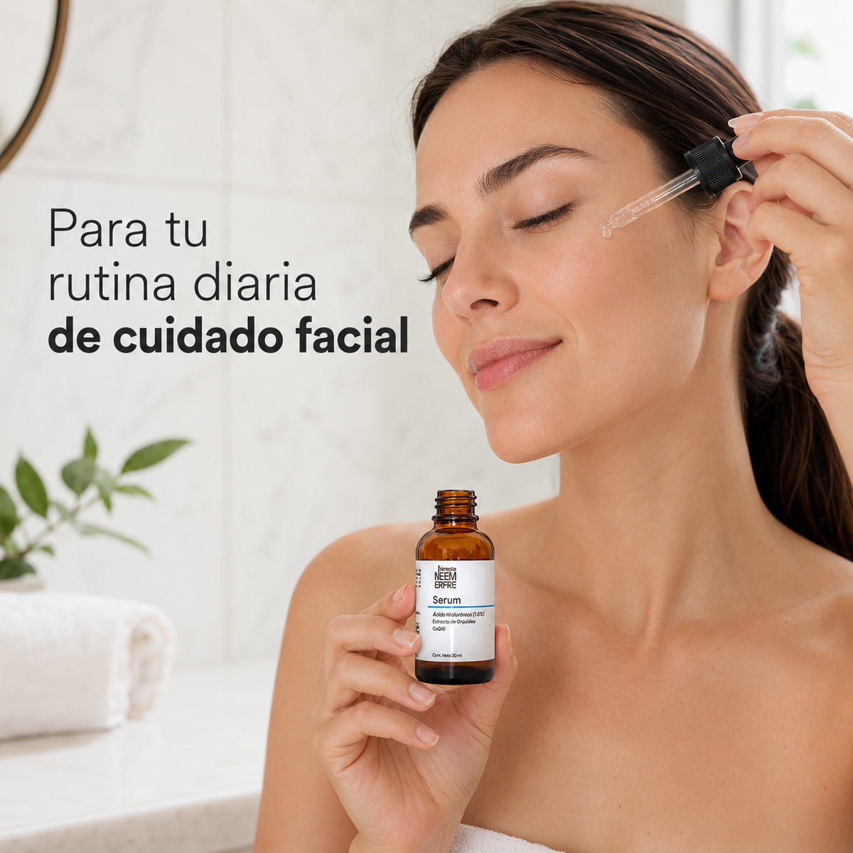 Serum de Ácido Hialurónico al 1.5% +  Coenzima Q10 + Escualano + extracto de orquídea