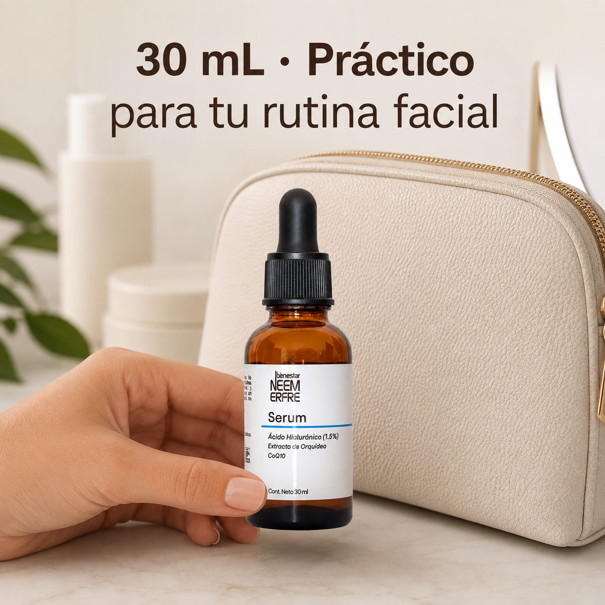 Serum de Ácido Hialurónico al 1.5% +  Coenzima Q10 + Escualano + extracto de orquídea