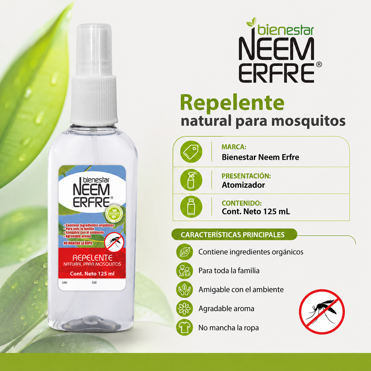 Repelente natural para mosquitos | Bienestar NEEM ERFRE