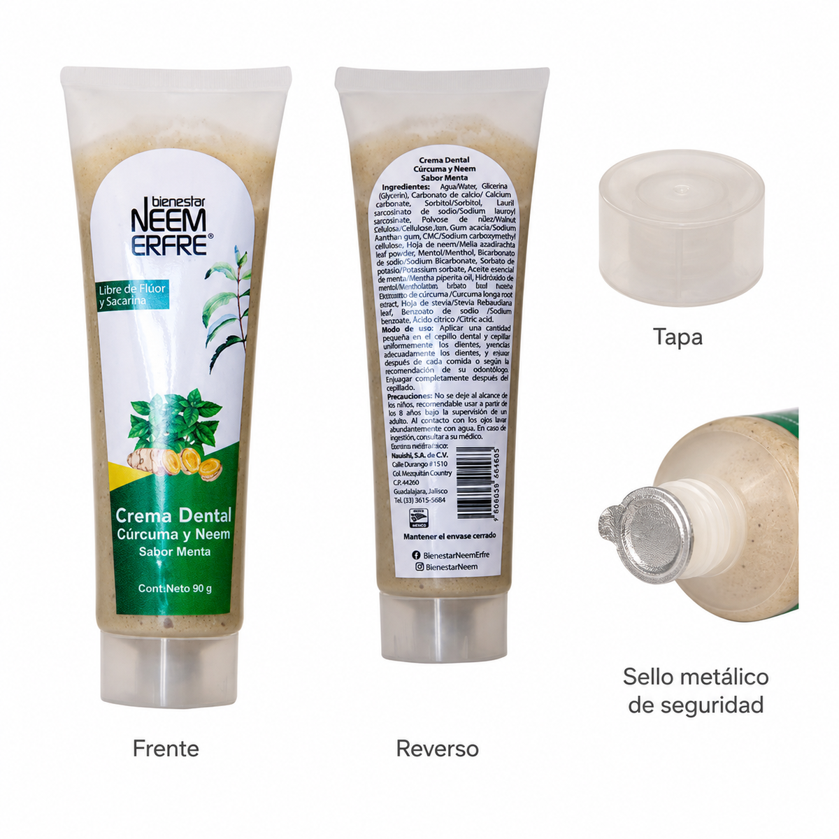 Crema dental de Menta + Cúrcuma