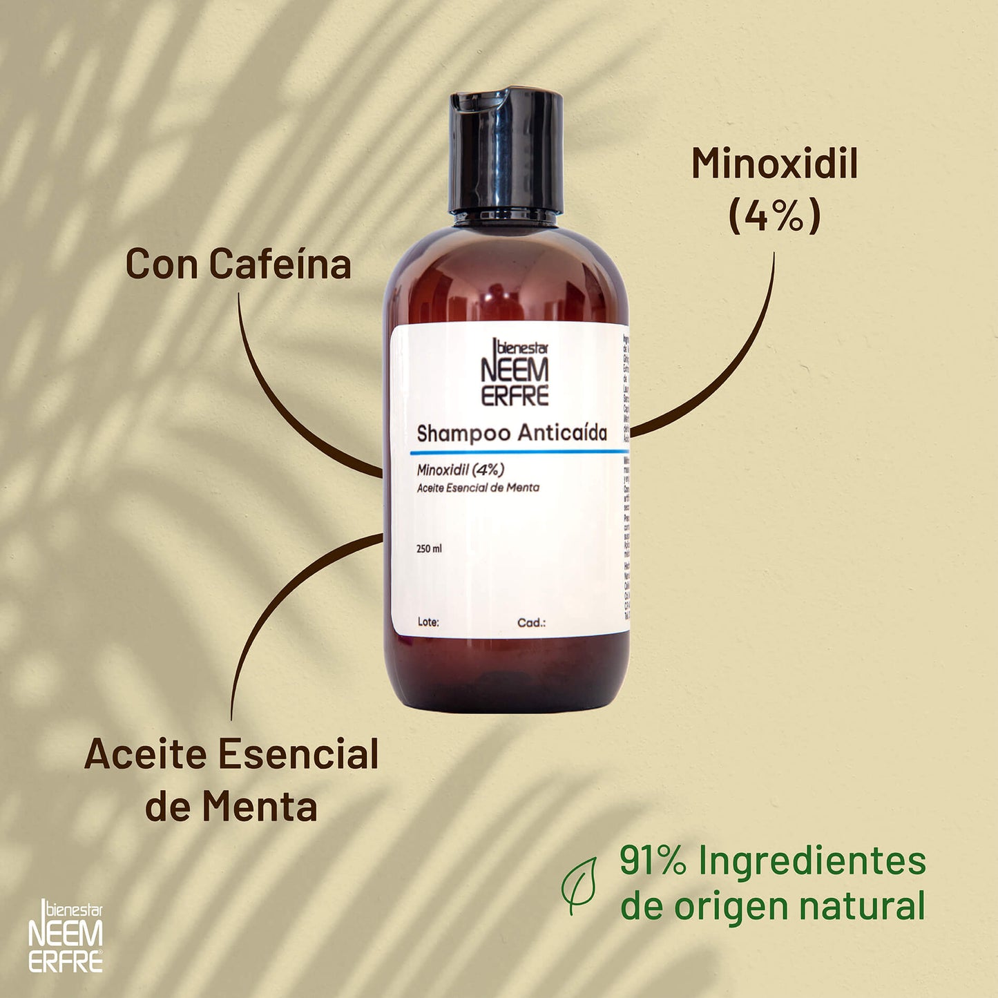 Shampoo minoxidil al 4%